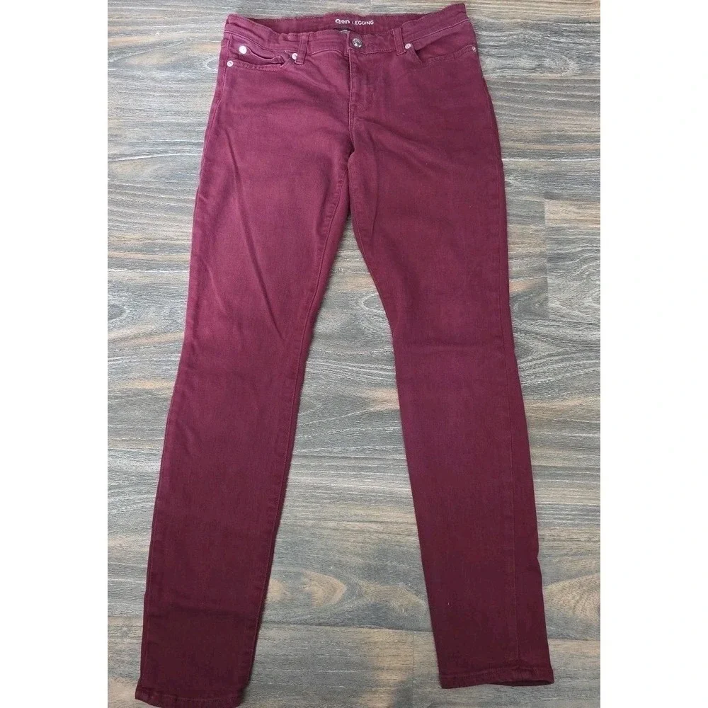 GAP Legging Womens Size 6/28R Straight Stretch‎ Denim Ruby Wine